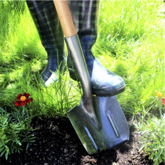 Лопата штыковая ЛД рельс.сталь `Урожайная сотка` дамская с ребр.жест с краш дер/чер S518-13