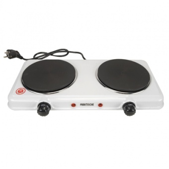 Плитка электрическая 2 конф чугун 2,0 кВт белая 5704 (PRAKTISCHE HOME)