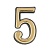 Номерок дверной пласт №5 (зол) самоклеящ.