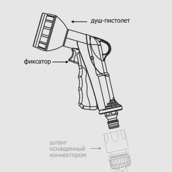Душ-пистолет 9-ти функц с фиксатором под коннектор 'Урожайная сотка' (YM7218)