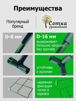 Парник для подоконника (мет тр в пвх d-16мм+чех: пл пвх) 24х46х80 см разб 3 полки 'Урожайная сотка Эксперт' 21001-М