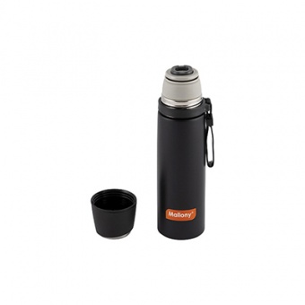 Термос 0,5 л колба нерж.сталь узкое горло с чашкой на ремне 'Nero'