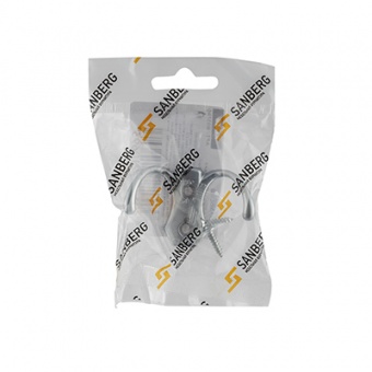 Крючок мебельный `SANBERG` 2-х рожковый КL-56 Классика (матов хром) ЭК [инд. уп.]