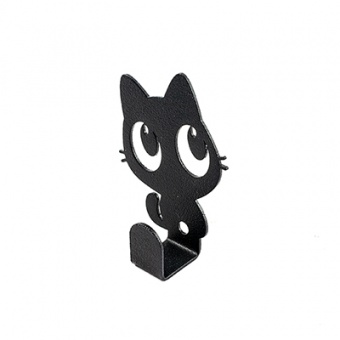 Крючок  настенный 'Кот' металл 6,5 х 5 х 2 см черный Verda Line