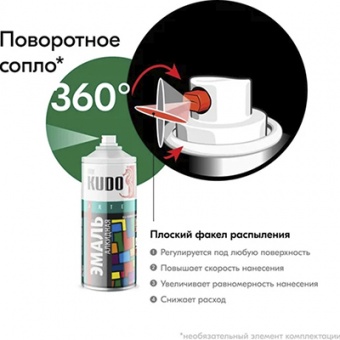Эмаль универсальная аэрозоль зеленая RAL6029 KUDO 520 мл