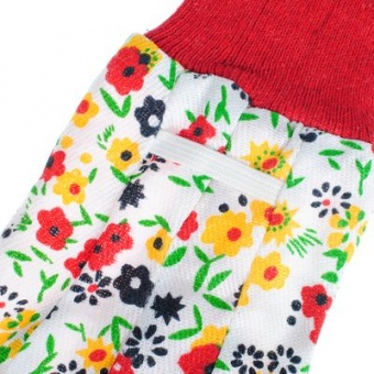 Перчатки садовые ХБ с принтом с ПВХ 'Точка' `Praktische Home` G-112-2 с этикеткой-подвесом