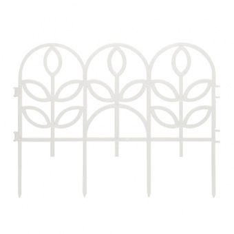 Ограждение садовое пласт `Флора` 300 см х 34 см белое