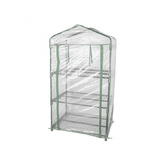 Парник для балкона (мет тр в пвх d-16мм+чех: пл пвх) 49х69х126 см разб 3 полки 'Урожайная сотка Эксперт' 21003