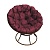 Кресло 97х97х75 см коричневое, бордовая подушка Папасан