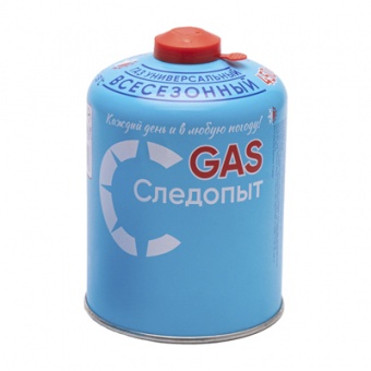 Газ для портативных плит 450 г `Следопыт` всесезонный (резьба)