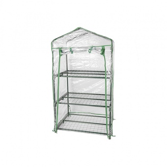 Парник для балкона (мет тр в пвх d-16мм+чех: пл пвх) 49х69х126 см разб 3 полки 'Урожайная сотка Эксперт' 21003