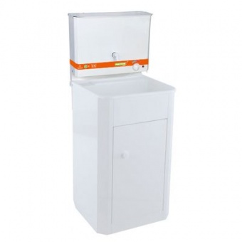 Умывальник с ЭВН 17 л металл бак/пласт мойка/тумба металл белый `PRAKTISCHE HOME`