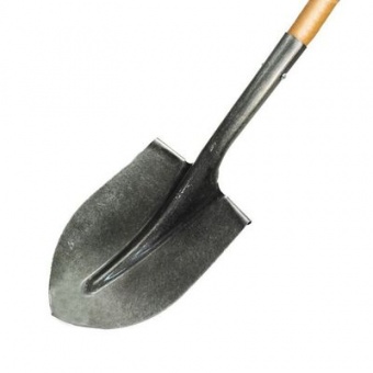 Лопата штыковая ЛКО рельс.сталь `Урожайная сотка` универсальная `Американка` с краш дер/чер S518-12