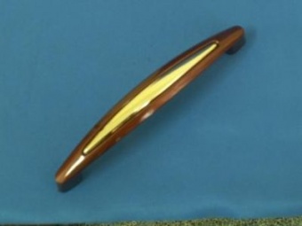 Ручка-скоба мебельная пл 128 мм С2 (махагон/золото)
