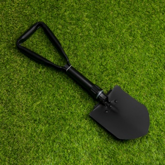 Лопата штыковая саперная ЛКО рельс. сталь `Урожайная сотка` складная с цельномет/чер и V ручкой 60 см S505Y