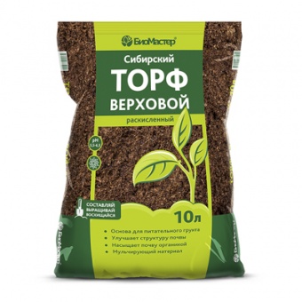 Торф сибирский верховой раскисленный 10 л (БиоМастер)
