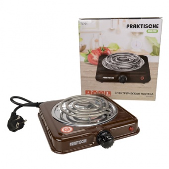 Плитка электрическая 1 конф тэн 1,0 кВт коричневая 5701 (PRAKTISCHE HOME)