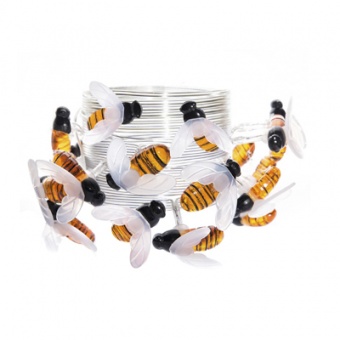 Гирлянда садовая  на солнечной батарее 2 м с насадкой Пчелки, светлая нить, 400 мАч, LED 20, цвет теплый белый Uniel