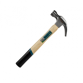 Молоток-гвоздодер `PRAKTISCHE TOOLS`, кованая сталь, деревянная рукоятка, 450 г