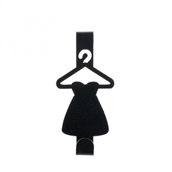 Вешалка на дверцу шкафа на 1 крючок 'Платье' металл 13 х 6,5 х 4 см черная Verda Line