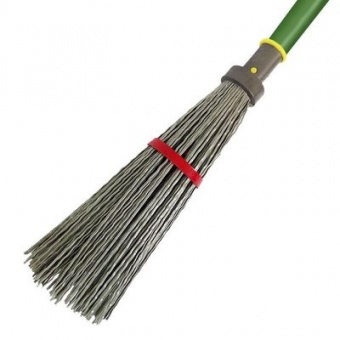 Метла пластмассовая круглая №6 390хd190 мм большая с мет/пласт черенком