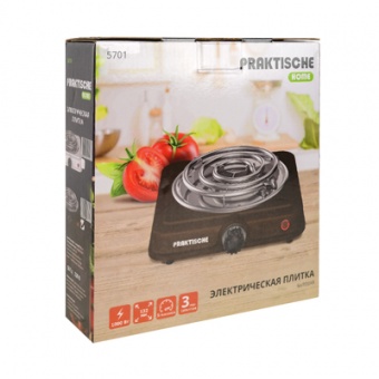 Плитка электрическая 1 конф тэн 1,0 кВт коричневая 5701 (PRAKTISCHE HOME)