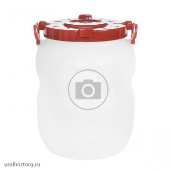 Бочка пласт 60 л пищевая с ручками винт крышка горловина d=330 мм белая (Р)