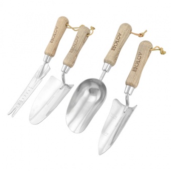 Совок Посадочный глубокий нерж.сталь с дерев.ручкой `OLOV Эколайн`