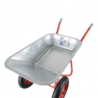 Тачка строительная  'ЧИБИС' 110л/320кг усил (2 пневмокол 3.25-8 оц кузов 0,8 мм неразб рама) 2.110.320