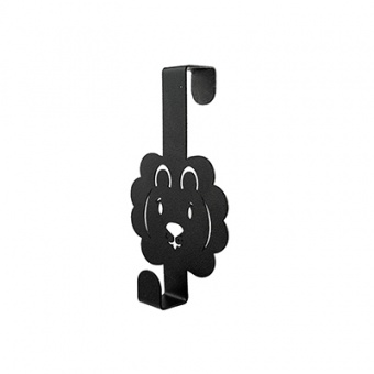 Вешалка на дверцу шкафа на 1 крючок 'Левушка' металл 13 х 8,2 х 4 см черная Verda Line