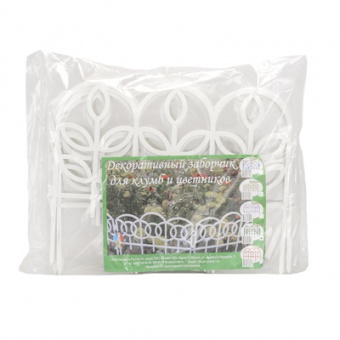 Ограждение садовое пласт `Флора` 300 см х 34 см белое