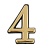 Номерок дверной пласт №4 (зол) самоклеящ. [уп.10]