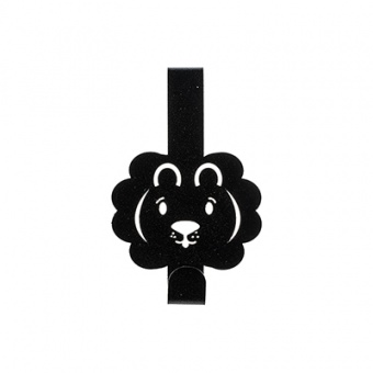 Вешалка на дверцу шкафа на 1 крючок 'Левушка' металл 13 х 8,2 х 4 см черная Verda Line