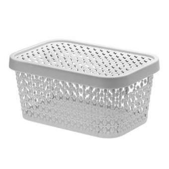 Коробка для хранения пласт с крышкой 19х13х9 см 'Пирула' смоки М 2347 (М-Пл)