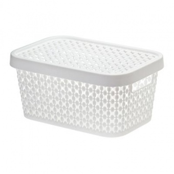 Коробка для хранения пласт с крышкой 19х13х9 см 'Пирула' смоки М 2347 (М-Пл)