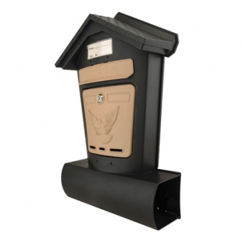 Ящик почтовый индивидуальный пластик Элит черн-беж с замком 6880-00