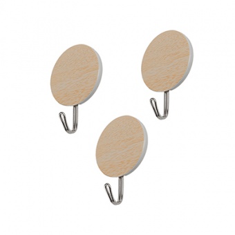 Крючок самоклеящийся `SANBERG` пластик КРУГ ДЕРЕВО комп. 3шт Blister