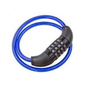 Замок навесной `ЧИБИС` PС3135-8-650 BLUE CODE велосипедный (8*650мм) кодовый  синий