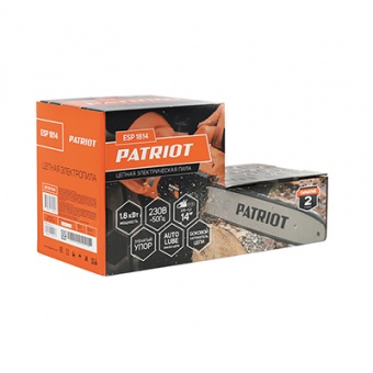 Пила цепная электрическая , 1.8кВт, шина 35.5см/14дюйма, поперечный двигатель PATRIOT ESP1814