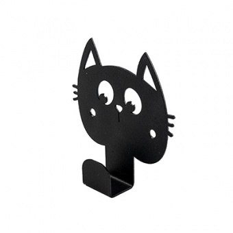 Крючок  настенный 'Котик' металл 8,5 х 8,5 х 2 см черный Verda Line