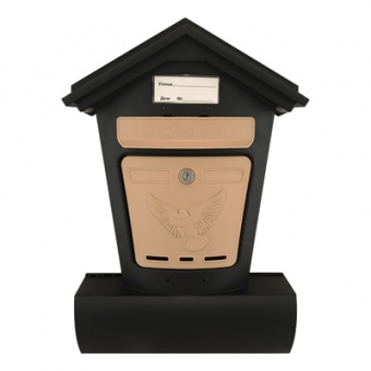 Ящик почтовый индивидуальный пластик Элит черн-беж с замком 6880-00