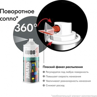 Эмаль универсальная аэрозоль темно-серая RAL7012 KUDO 520 мл