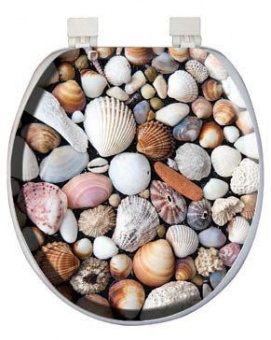 Сиденье для унитаза мягкое 43,5х36,5х5 см `Ракушки` 3581 (Aqua-prime)