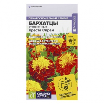 Бархатцы Креста Спрай махровые, 5 шт. (Семена Алтая)