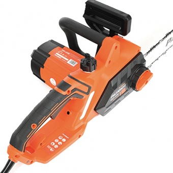 Пила цепная электрическая 2400Вт, шина 18'/45см, шаг зубьев 3/8дюйма, 1,3мм 62зв, плавный пуск, бесключевая натяжка цепи, термозащита