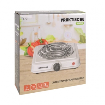 Плитка электрическая 1 конф тэн1,0 кВт белая 5701 (PRAKTISCHE HOME)