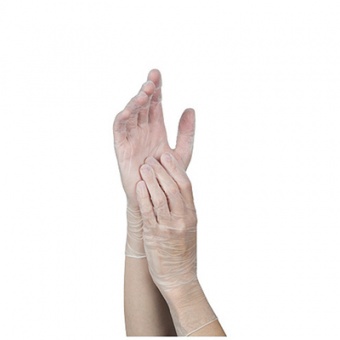 Перчатки винил неопудренные прозрачные разм. M 'Рыжий кот' ( 5 пар/уп)