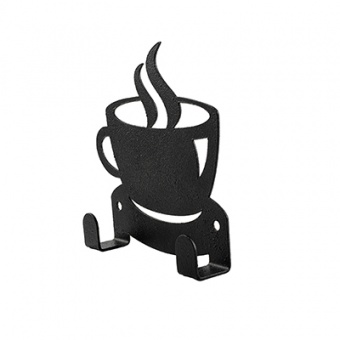 Крючок двойной настенный 'Чашка' металл 10,5 х 11 х 2 см черный Verda Line