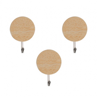 Крючок самоклеящийся `SANBERG` пластик КРУГ ДЕРЕВО комп. 3шт Blister