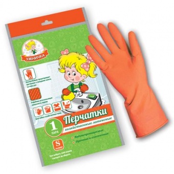 Перчатки латексные хозяйственные `Умничка` (XL)